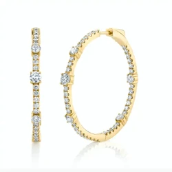 30MM 22mm Size Bling White Cubic Zirconia CZ Geometric Round Circle Huggie Hoops Earrings For Women Trendy Luxury Gift Jewelry