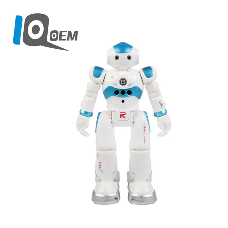 

IQOEM Remote Control Robot LED Light Gesture Sensing Movable Wrist Flexible Legs Sliding Wheels Gharging Port Robot for Kids
