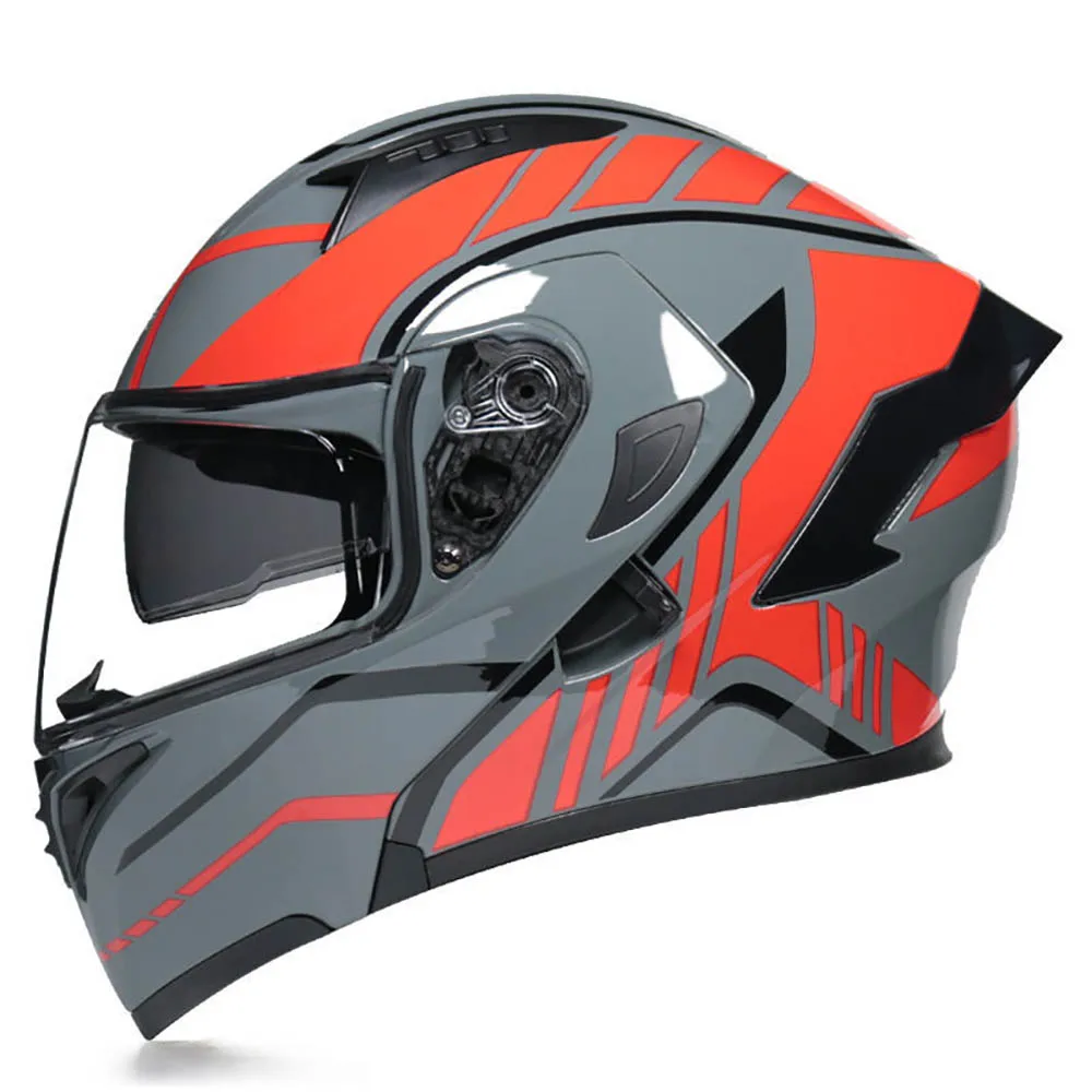 Casco moto per uomo e donna Casco per veicolo elettrico Casco con pinna posteriore Caschi personalizzati Casco integrale Moto