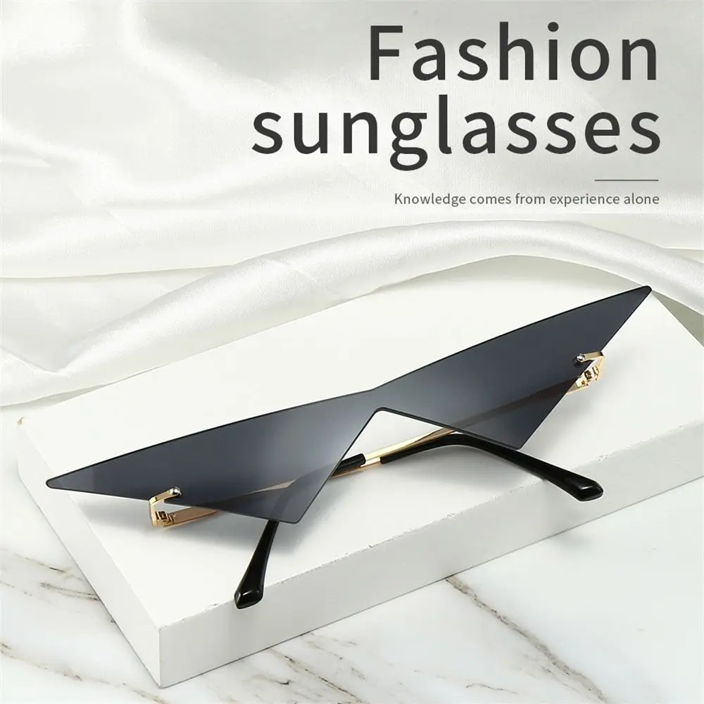 Clear UV400 One Piece Ocean Lens Oversized Eyewear Sunglasses Sun Glasses Women Triangle Sunglasses