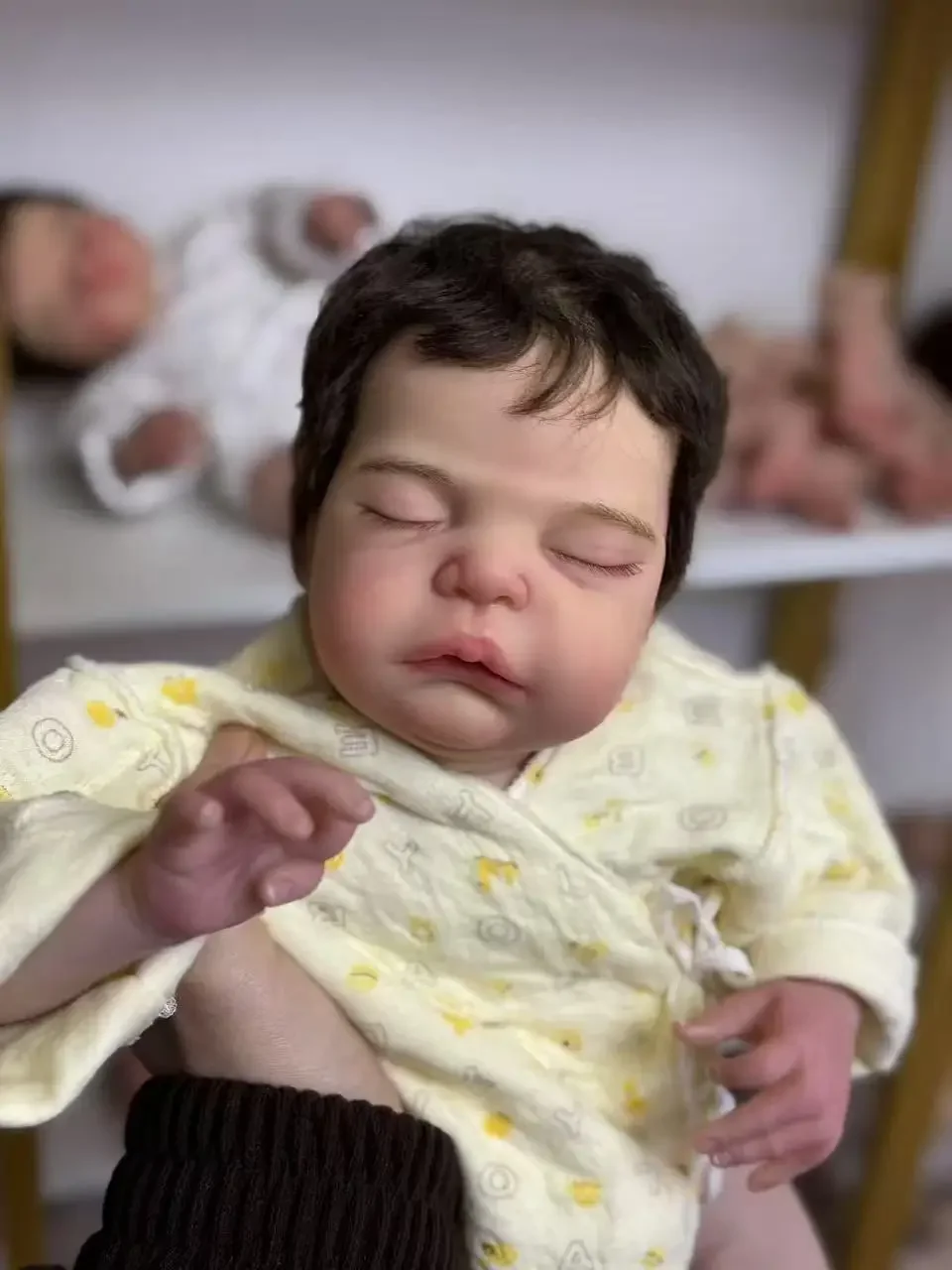 DLS مخصص محدود العرض 45 سنتيمتر تولد من جديد دمية طفل الانتهاء بالفعل دمية مع الشعر الجذور اليدوية هدية الكريسماس #5