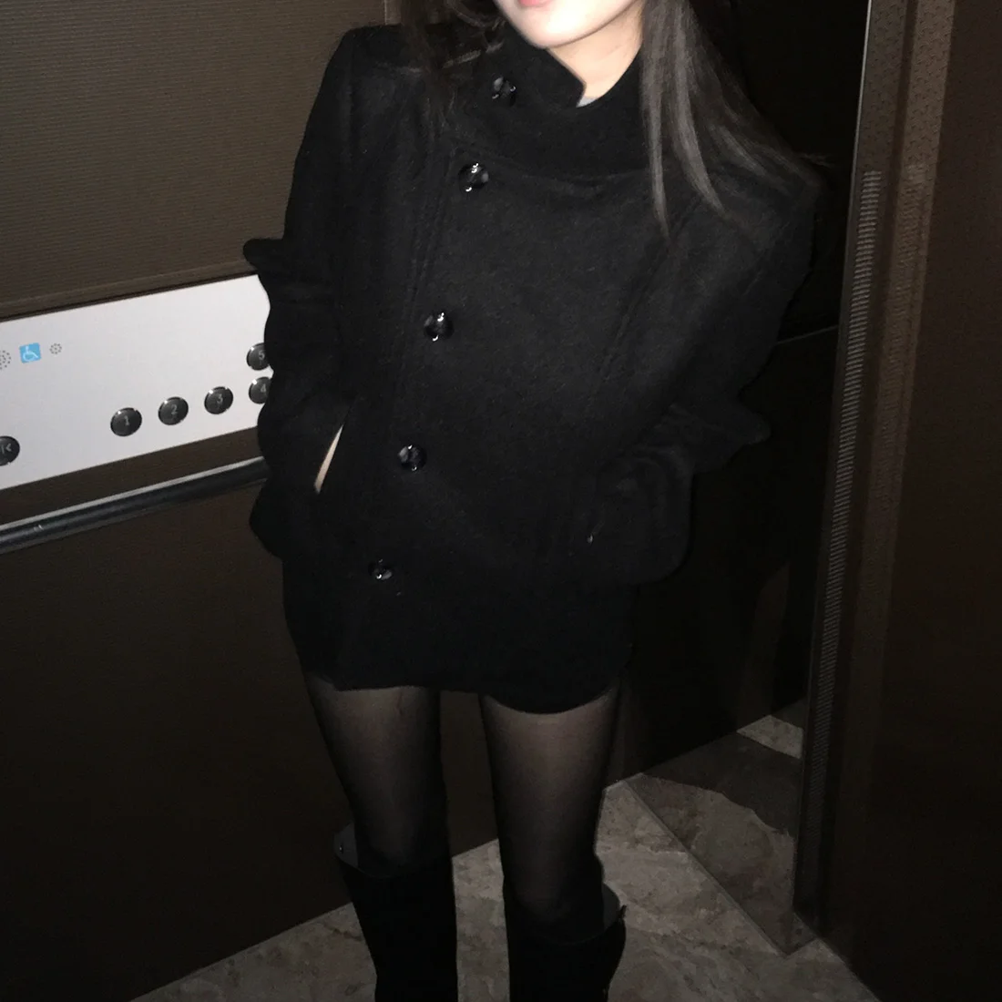 Cappotto di lana ort con colletto alla coreana retrò Ele per donna Capispalla invernale dimagrante Bla Fibra di poliestere Lungo Sve Regular Le...