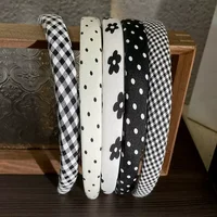 Polka Dot Hair Bands for Women Floral Print Hair Hoop Headbands Sweet Girls Plaid Hairband Hair Accessories Headwear Headdress - Image 4