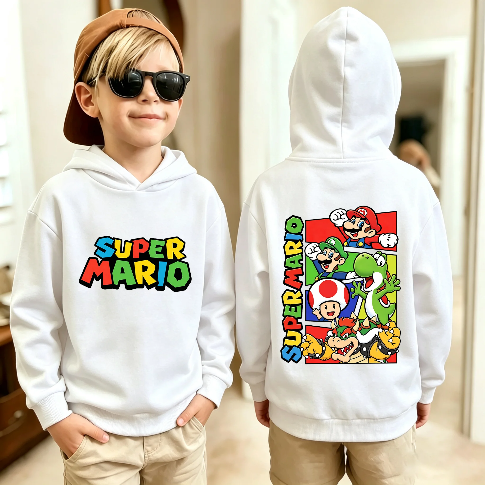 New for Autumn/Winter 2026: Children's Printed Hooded Sweatshirt—casual and Cute, Perfect for Outdoor Activities.