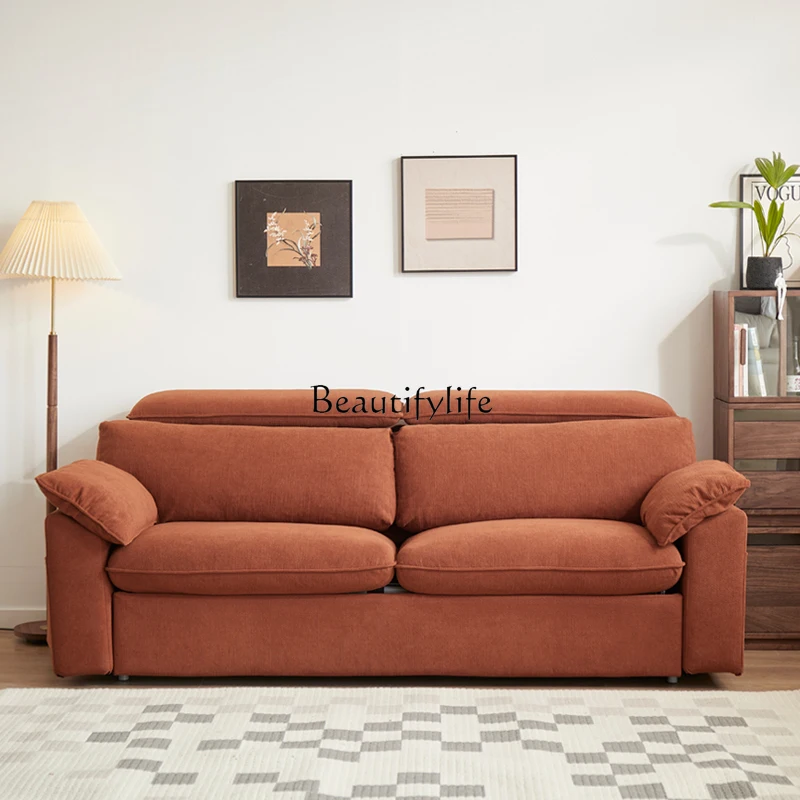 

Light luxury high-end sofa bed dual-purpose living room small apartment folding study double variable bed advanced sense
