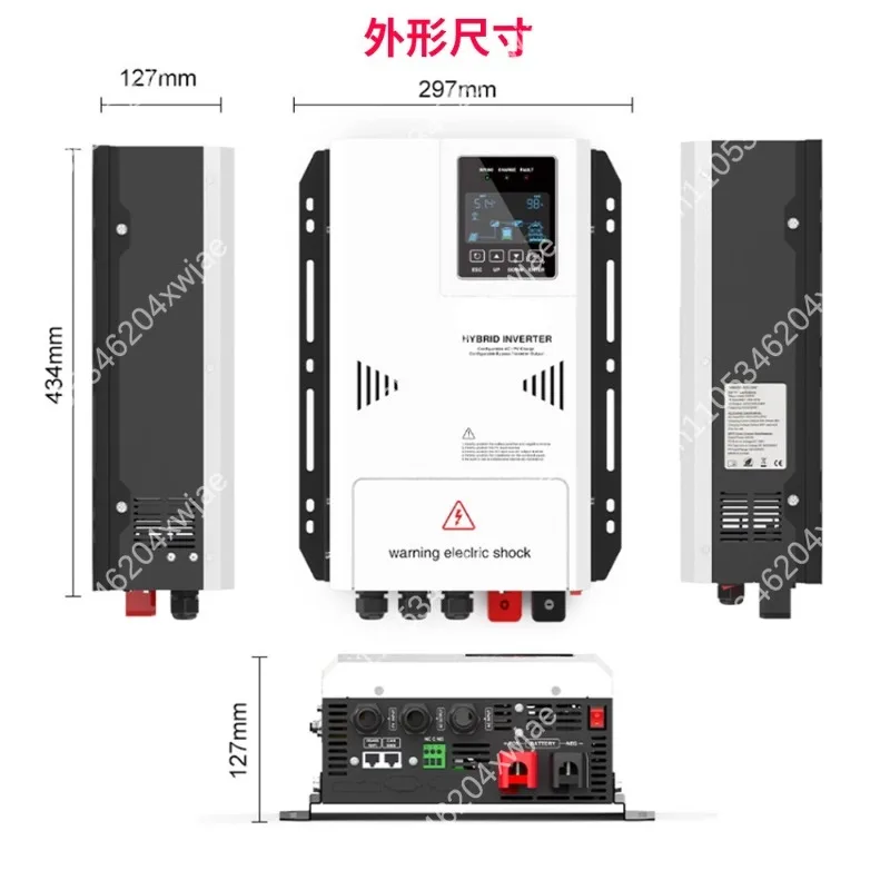 High Power All In One Inverter Pure Sine Wave Solar MPPT Controller UPS Function Full Rated Power Off Grid Power Converter