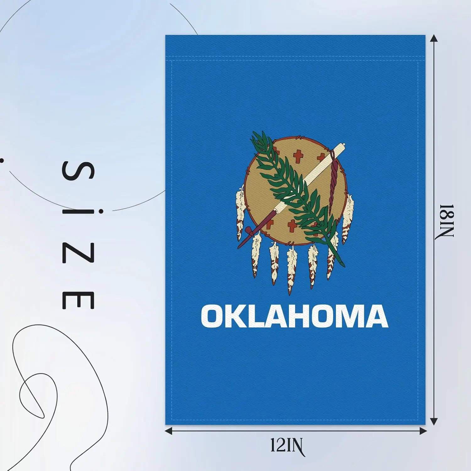 Oklahoma State Garden Flag 12x18 Inch Double Sided States Flags with Vivid Color for Outside Decor, 3 Ply Heavy Duty Oklahoma Fl