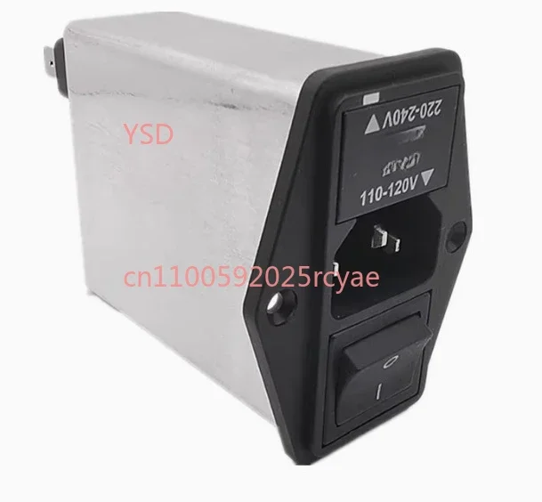 Power Supply Input Filter Socket (Model FN393-6-05-116A, Panel Mount, Universal Electrical Filter Accessory)