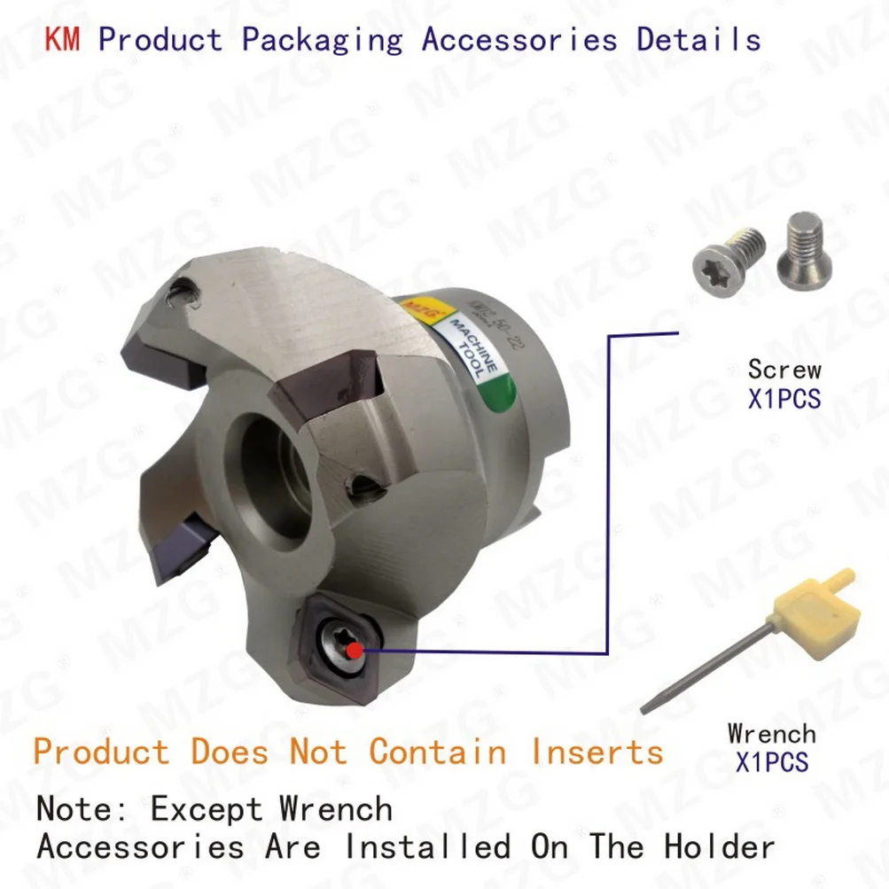 MaiFix KM12 50-4T 63-4T Clamped Fast Feeding Alloy CNC Tools for SEKT1204 Insert Face End Milling Cutter