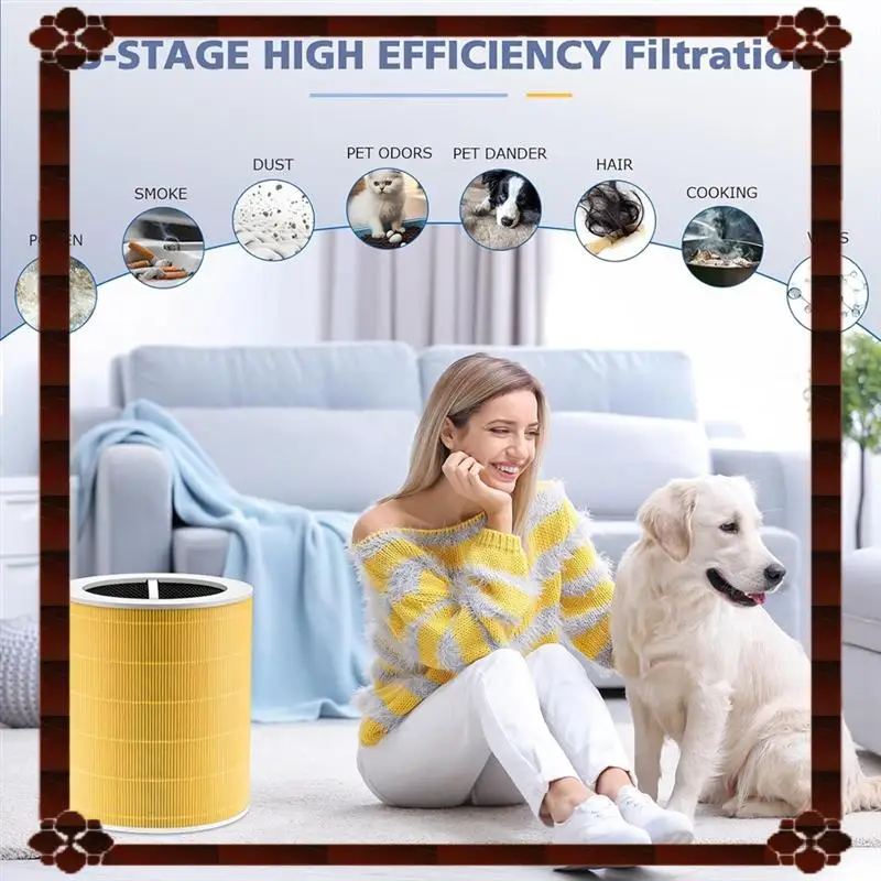 فلتر هواء بديل للتسليم لمدة 24 ساعة لأجزاء منقي الهواء LEVOIT Core 600S & Core 600S-P من الكربون المنشط H13 True HEPA Fil