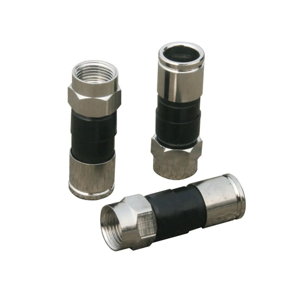 Catv Adapter 1P F Type Connector RG11 RG58 RG59 RG6 Coaxial Cable Compression Connector