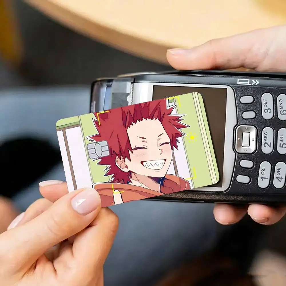 Cartoon Character Eijiro Kirishima  Credit Card HD Stickers Game Card Decal Small Chip Waterproof Sticker Gift