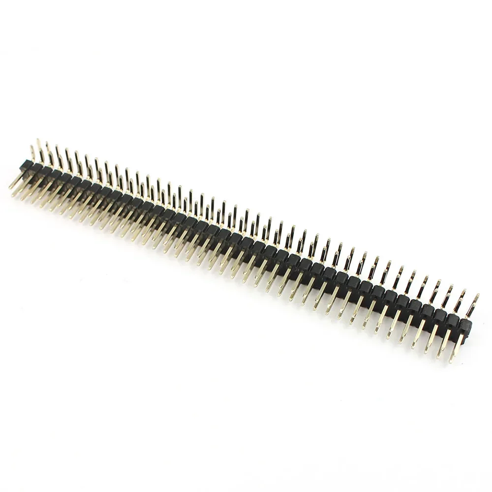 50pcs Pitch 2.54mm 2*40 2x40 80 Pin Right Angle Male Double Row Pin Header Strip Connector