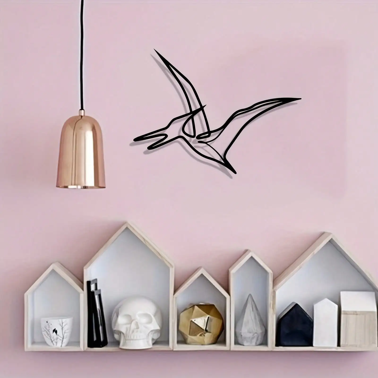 Brand Vintage Pterosaur Metal Wall Art, Rust‑Resistant Iron Dinosaur Silhouette Hanging Decor for Kids Room Indoor Home Decor