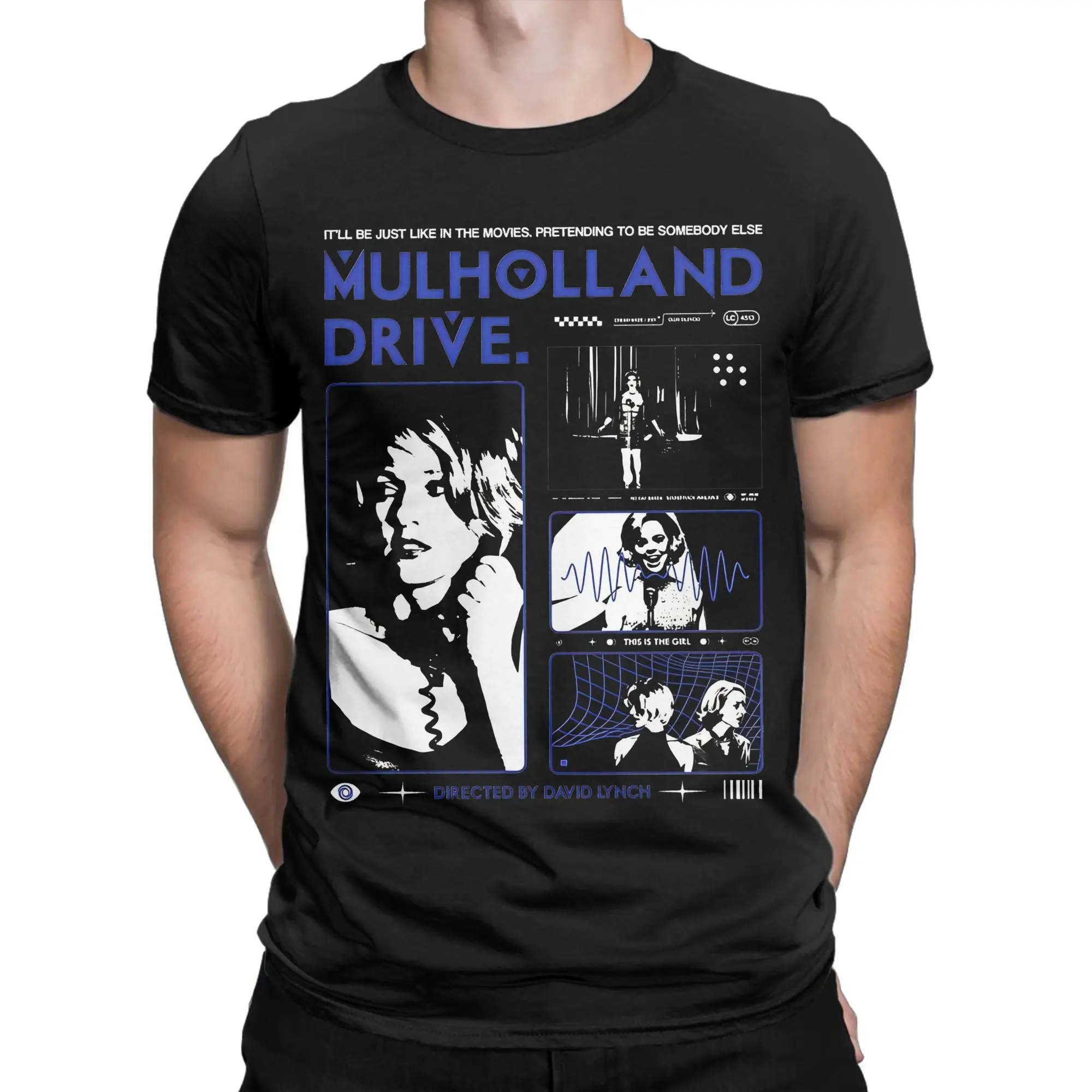 Hip Hop Mulholland Drive David Lynch T-Shirt Men's O-neck Short Sleeve Tops Shirts Twin Peaks  Cotton Summer TopsTops