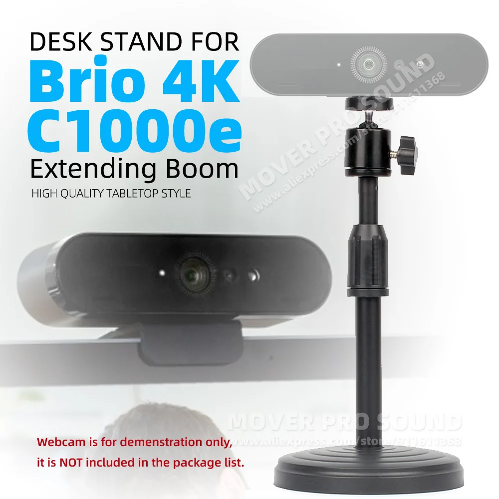 For Logitech Brio 4K 4 K C1000e C1000 C 1000 e Webcam Tabletop Stand Ball Head Desktop Plate 1/4