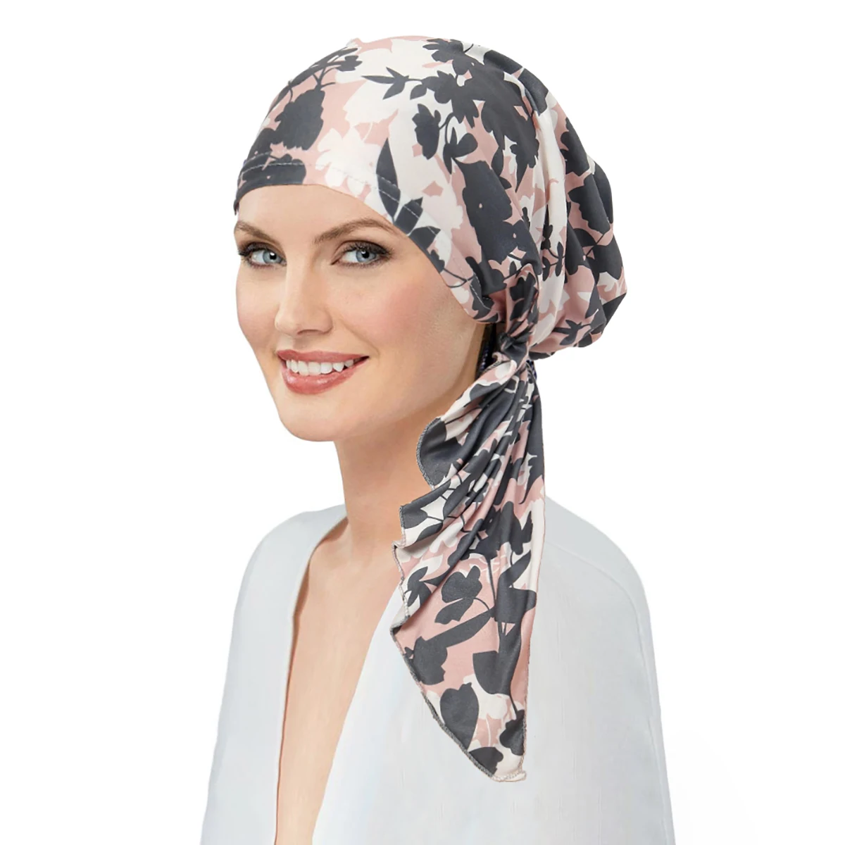 Ramadan Moslim Mode Print Hijab Tulband Hoeden Lange Staart Hoofd Wraps Elastische Hijab Hoeden Ademend Chemo Cap Voor Vrouwen Meisjes