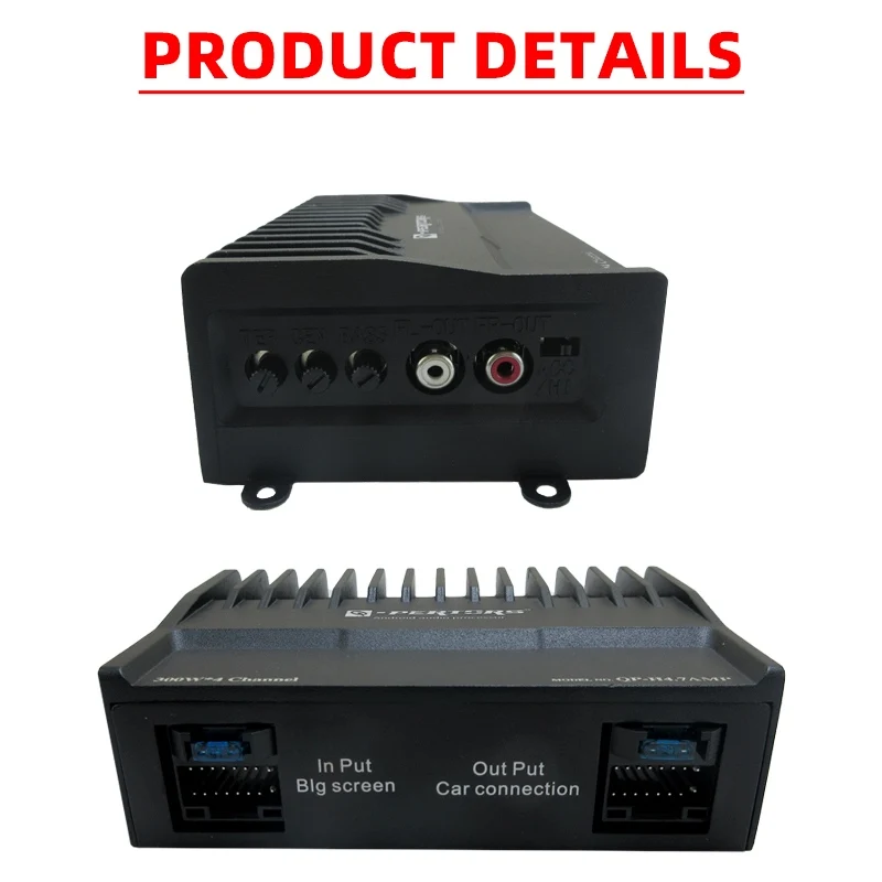 4-Channel DSP Car Amplifier, 300W Max / 4x75W RMS A/B Class Car Audio Amp, Digital Sound Processor for Vehicle Stereo System