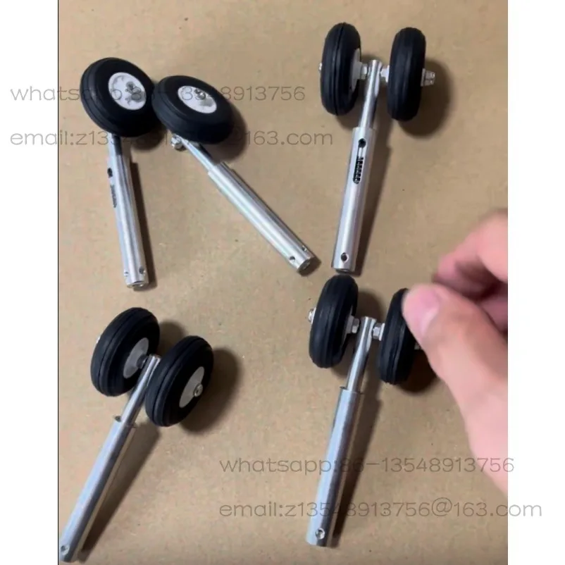 Lightweight Aluminum Alloy Anti-Vibration Landing Gears D3/4 for Retractable  RC Airplane Models Parts36mm PU Wheels H:100mm