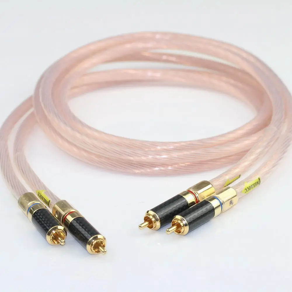 Neotech UPOCC 7N HiFi CD power amplifier Signal cable Double Lotus RCA Audio cable Carbon Fiber 24K gold plated RCA plug