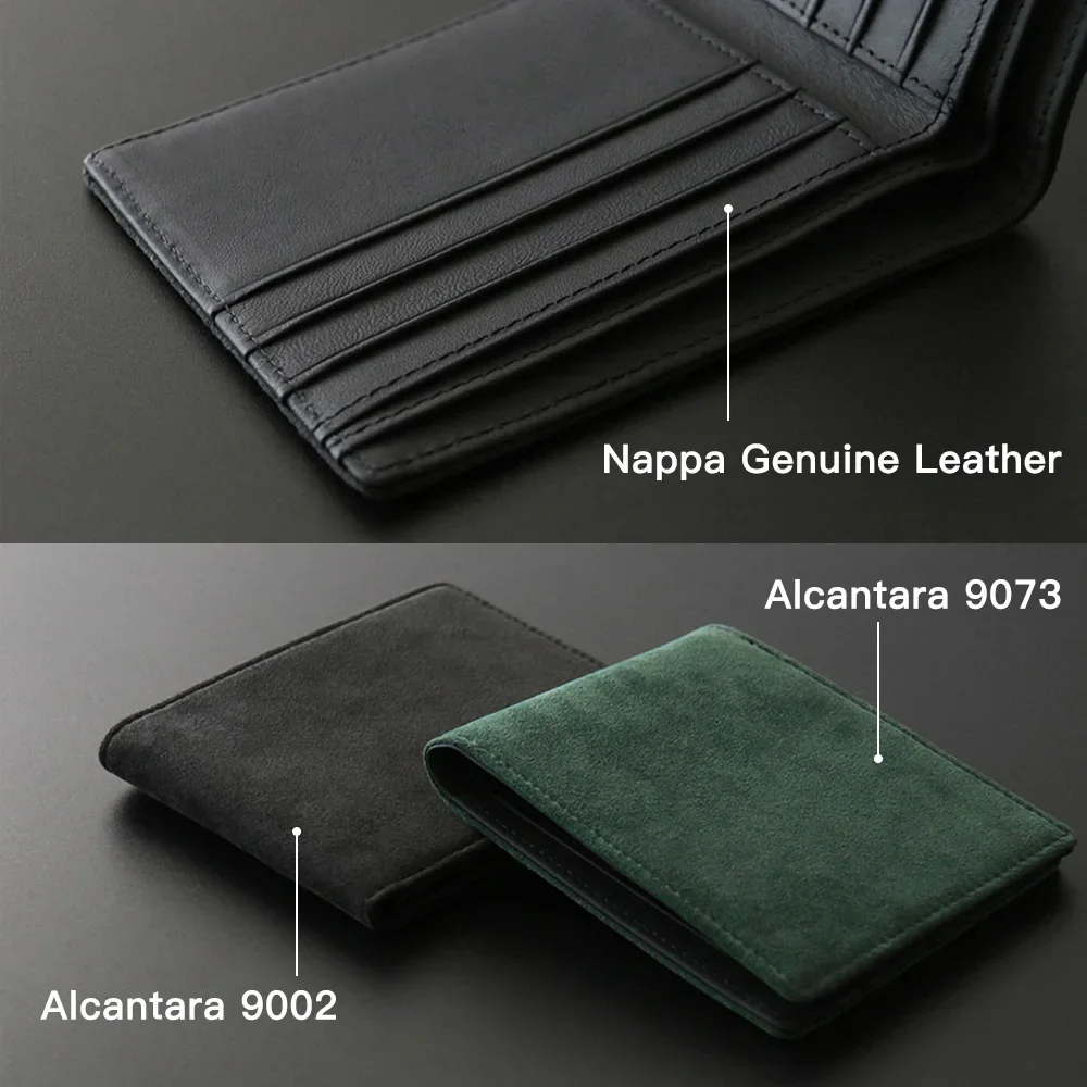 Cartera de ALCANTARA para hombre y mujer, tarjetero de cuero Artificial de lujo, tarjetero fino y pequeño