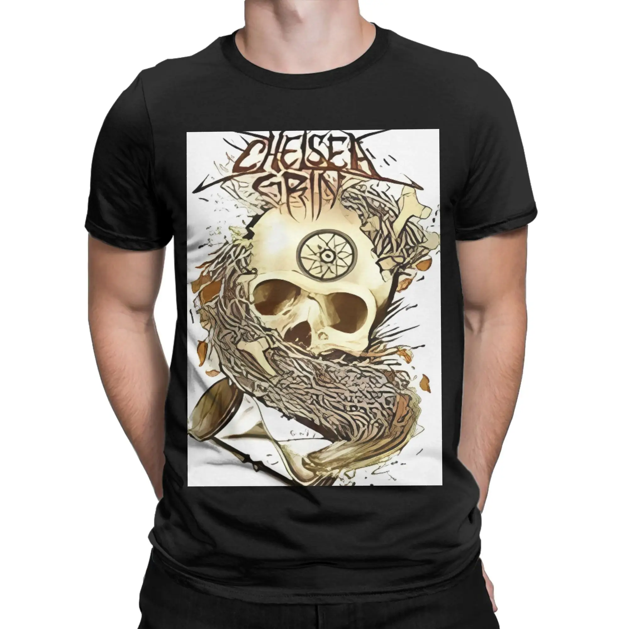 Logo Decal Funny 100% Cotton T-Shirt Chelsea Grin Tops Tees For Men