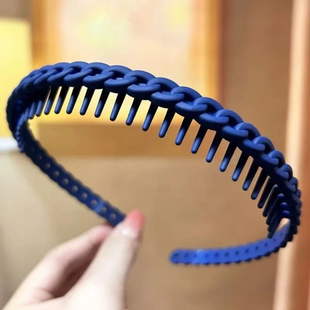 Frosted Texture Anti Slip Headbands Toothed Design Thin Braided Frosted Headbands Multicolor Wave Anti-Slip Teeth Hair Bands