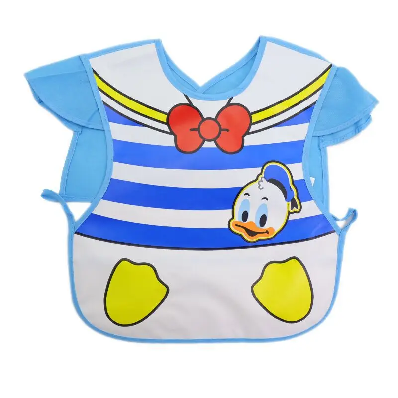 Baby Meal Pocket Waterproof Sleeveless Soft Disney Plastic Baby Bib Meal Overcoat Reverse Dressing Bibs