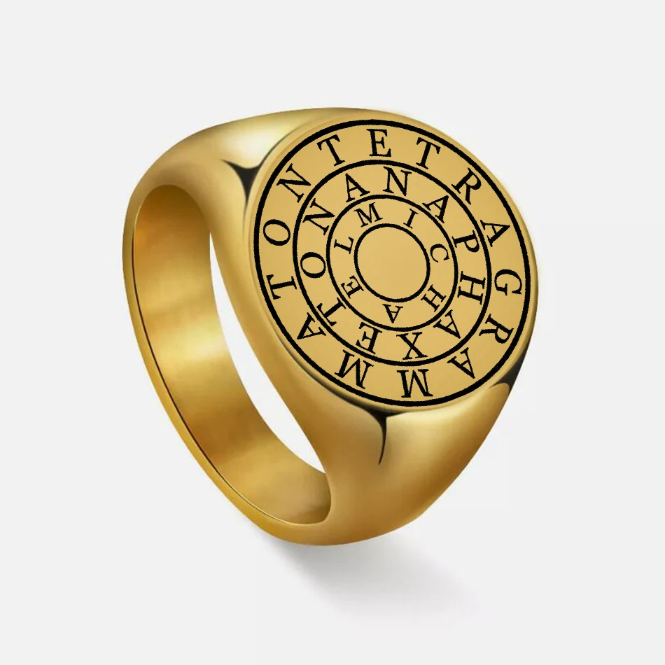 Magic Disc Seal of Solomon Protection from Evil Spirits Sacred Kabbalah Occult Goetia Amulet Talismans Stainless Steel Rings