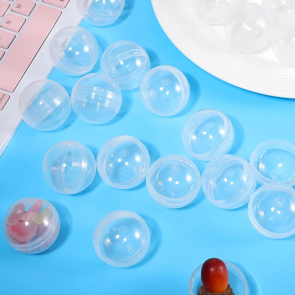 

50Pcs Vending Clear Plastic Round Fillable Balls Multipurpose Empty Shells for Candy Claw Machine Party Favors Stuffing