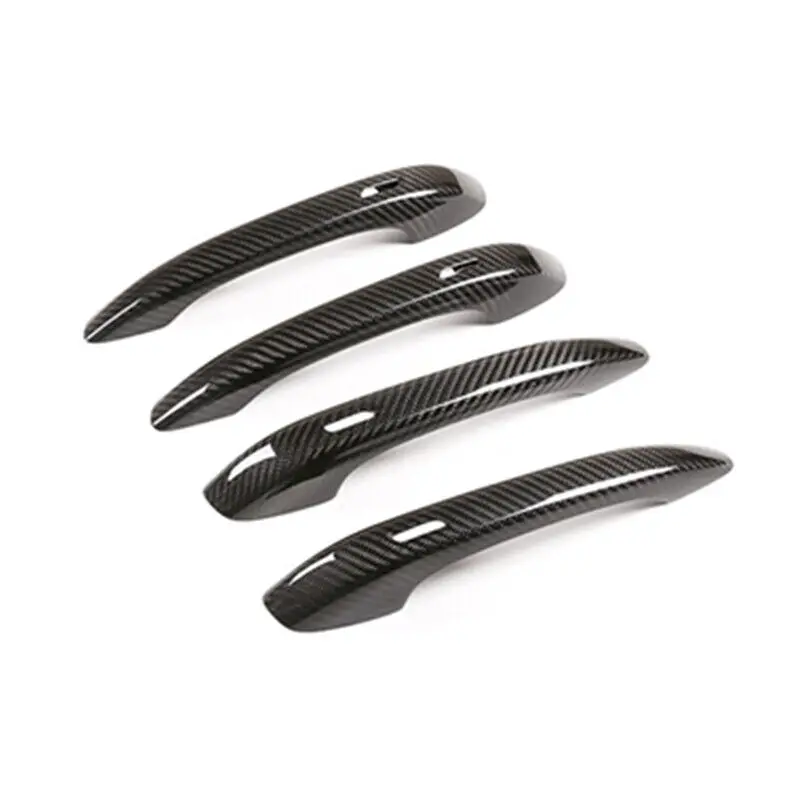 4Pcs Dry Carbon Fiber Door Handle Cover Trim for Porsche Cayenne with Confort