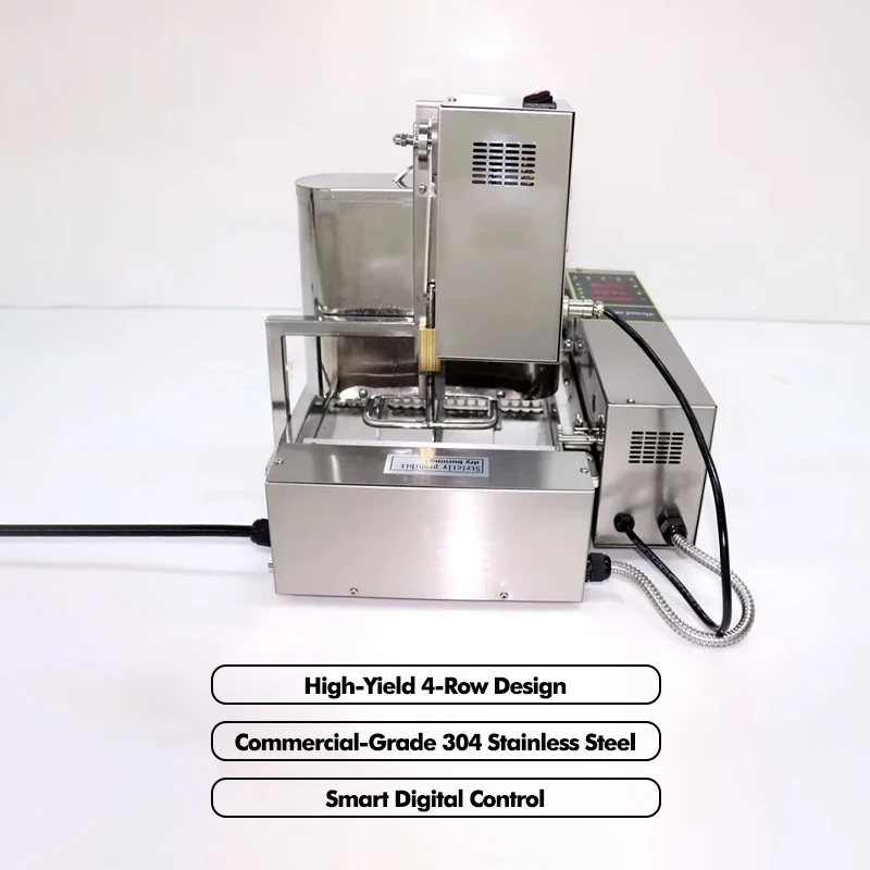 800-1000 Pcs/H Doughnuts 2000 W Computer Control Heating 4-Row Automatic Donut Making hine Auto Doughnut Maker