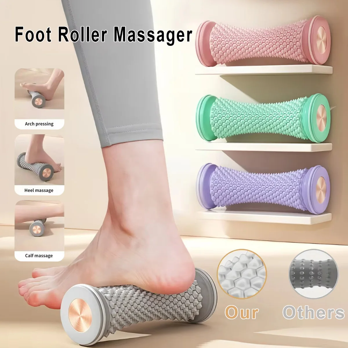 

Foot Roller Massager Home Fitness Plantar Fascia Roller Yoga Massage Ball Muscle Relax Care For Back Leg Hand Foot Muscle Relax
