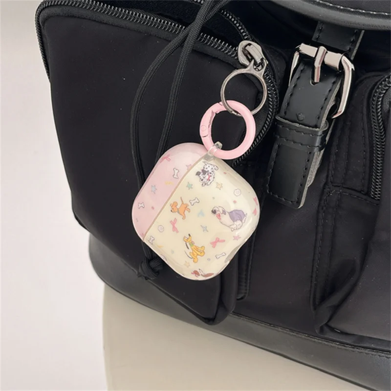 

Kawaii Cute cartoon bow puppy IMD headphone case for AirPods 4 3 2 1 with keychain protection case Soft cover AirPods Pro 2 4