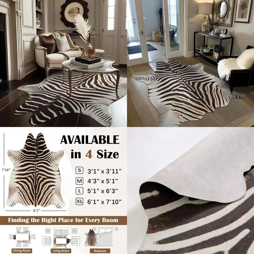 

Ковер из искусственной коровьей кожи 6x7 футов - с принтом под кожу животного, в западном стиле, идеально подходит для жилых помещений