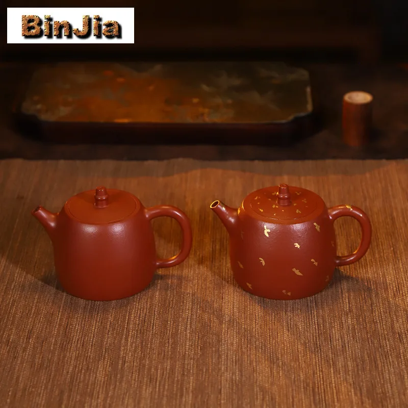 200Ml Two Kinds Of Yixing Purple Clay Teapot Handmade Han Duo Pot Raw Ore Zhu Mud Kettle Zisha Teaset Drinkware Accessories Gift