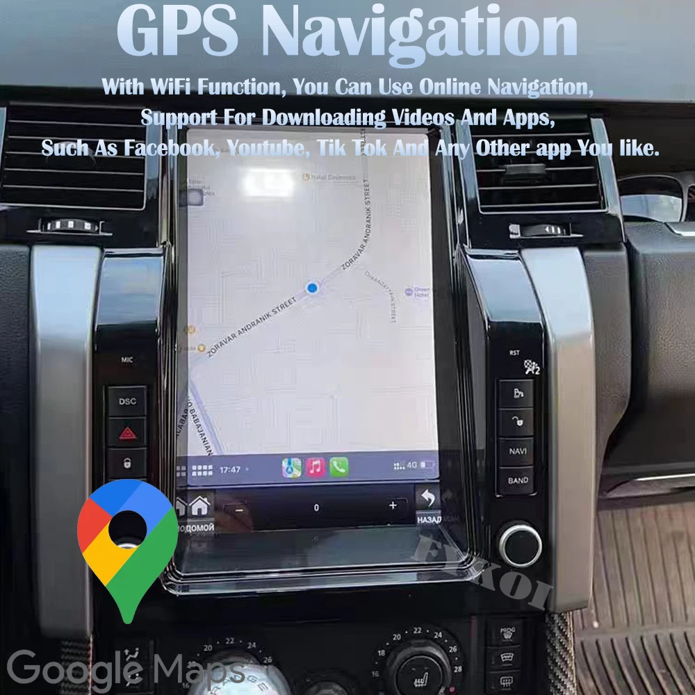 Android 13 pour Land Range Rover Sport 2005-2009 autoradio multimédia Carplay Auto Bluetooth stéréo GPS 5G Style Tesla