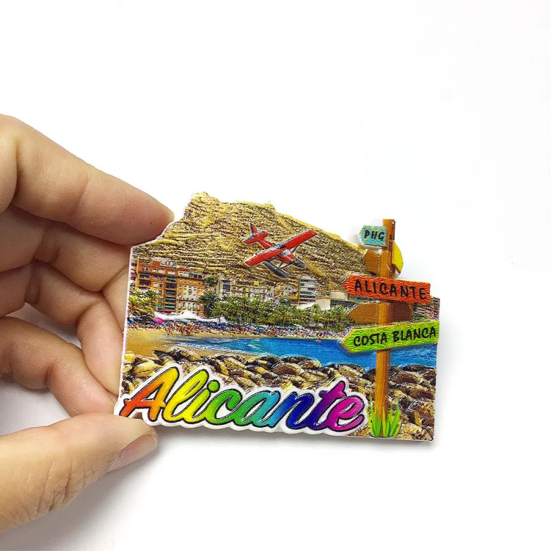 

Spain Alicante City Scenery Cultural and Creative Magnetic Fridge Magnet 3D Travel Souvenir Home Decoration