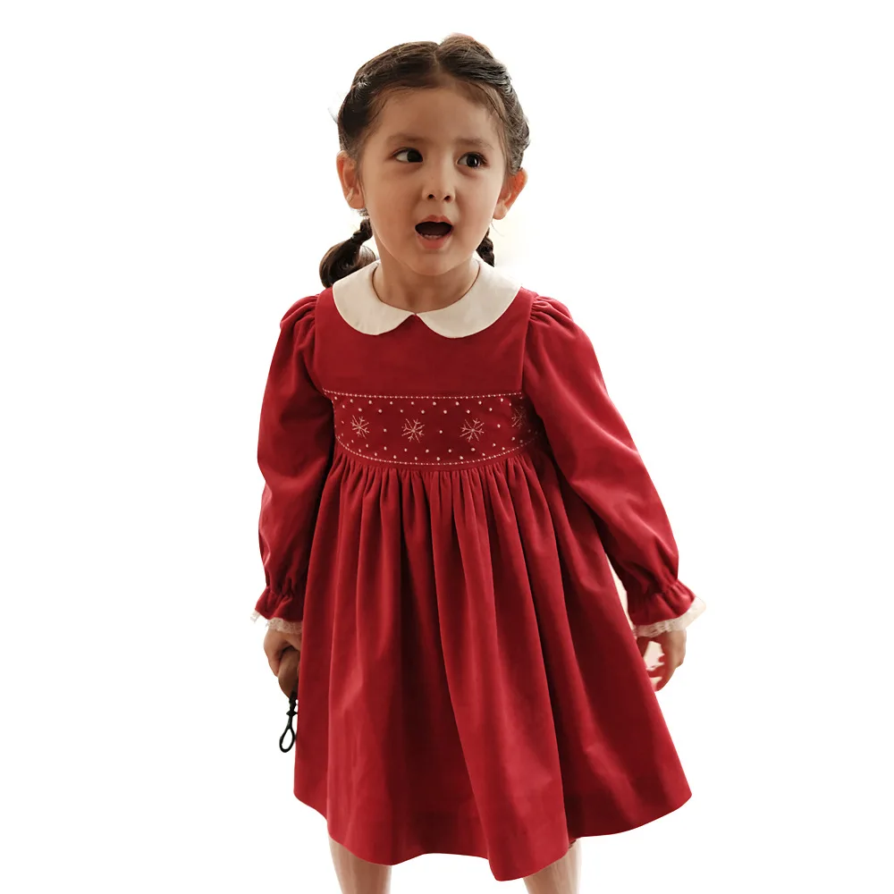 2024 Girl Dresses for Birthday Party Kids Luxury Embroidery Velvet Clothes Children Boutique Christmas & New Years\' Girls Dress