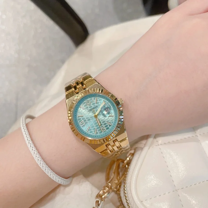 Duhaman moda casal relógios tendência simples relógio de quartzo original para amante à prova de água data semana relógio de pulso dia dos namorados zf013