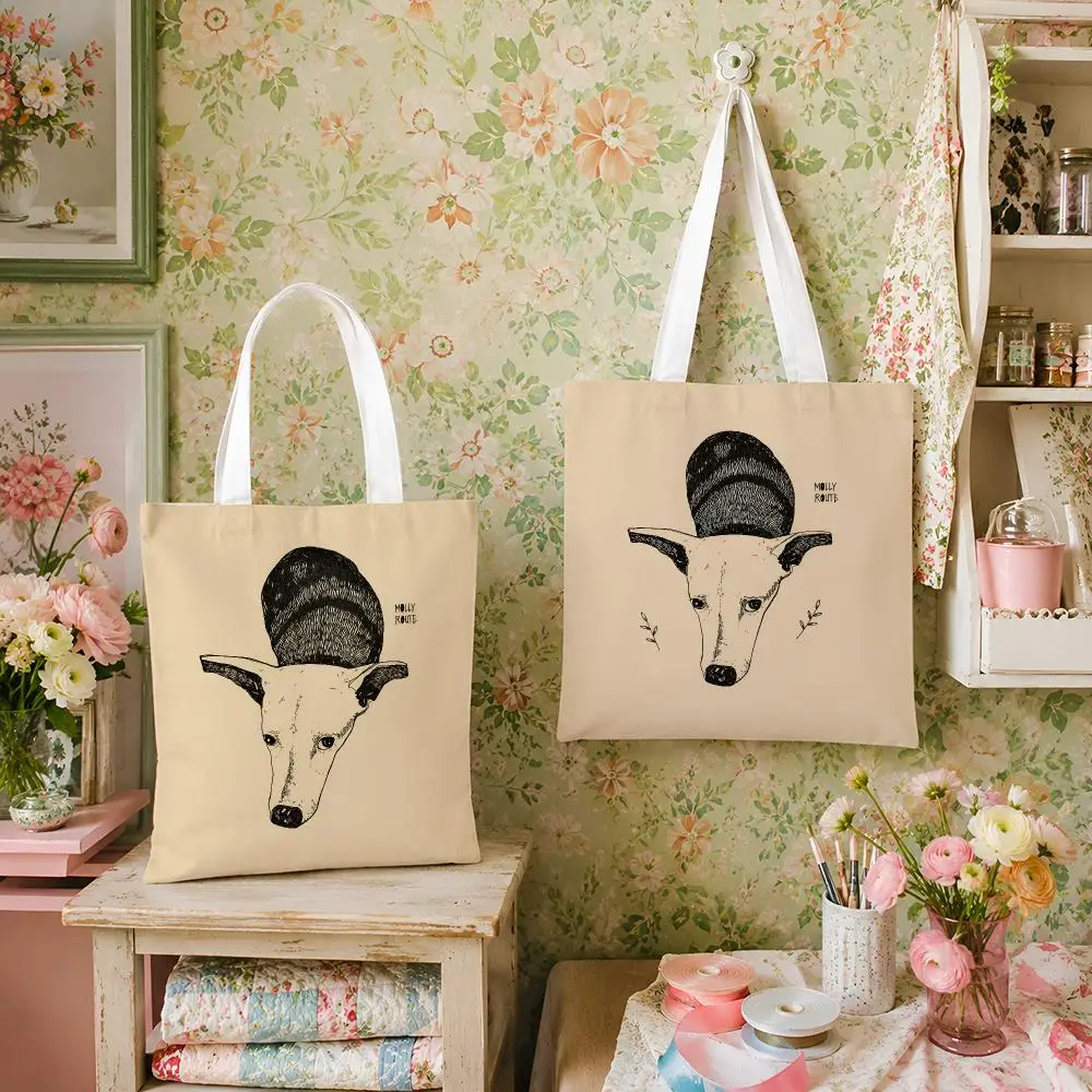 Molly Route Woodland Animal Ink Art Storage Bags Versatile Canvas Tote For Shopping Work School Travel And Daily Carry