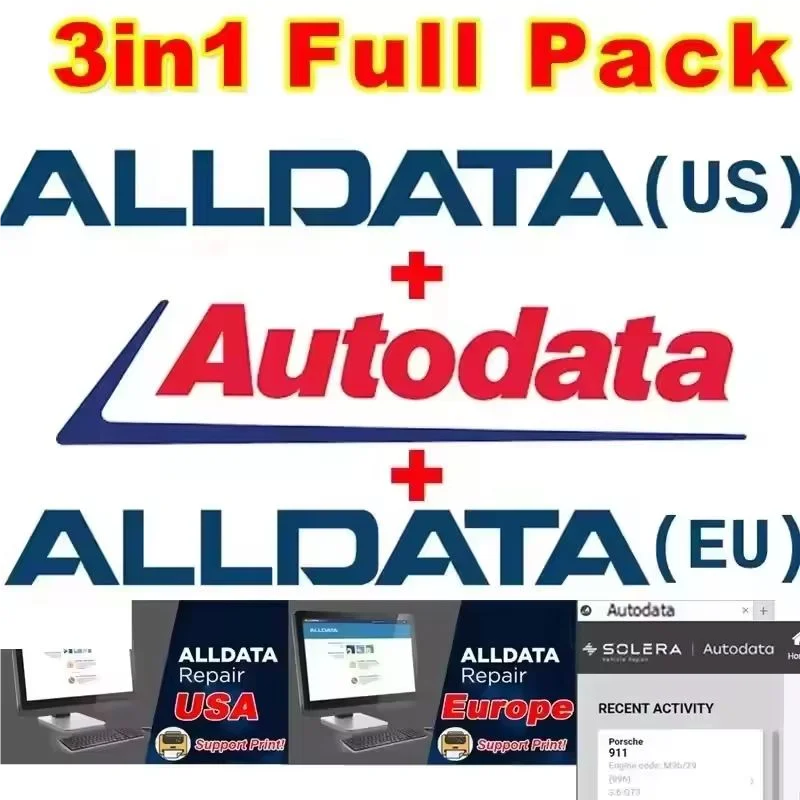 Hot Selling Alldata 10.53 Software + Autodata 3.45 + ATSG 2017 R3+ Vivid 2018 Car Diagnostic Tool Repair Software