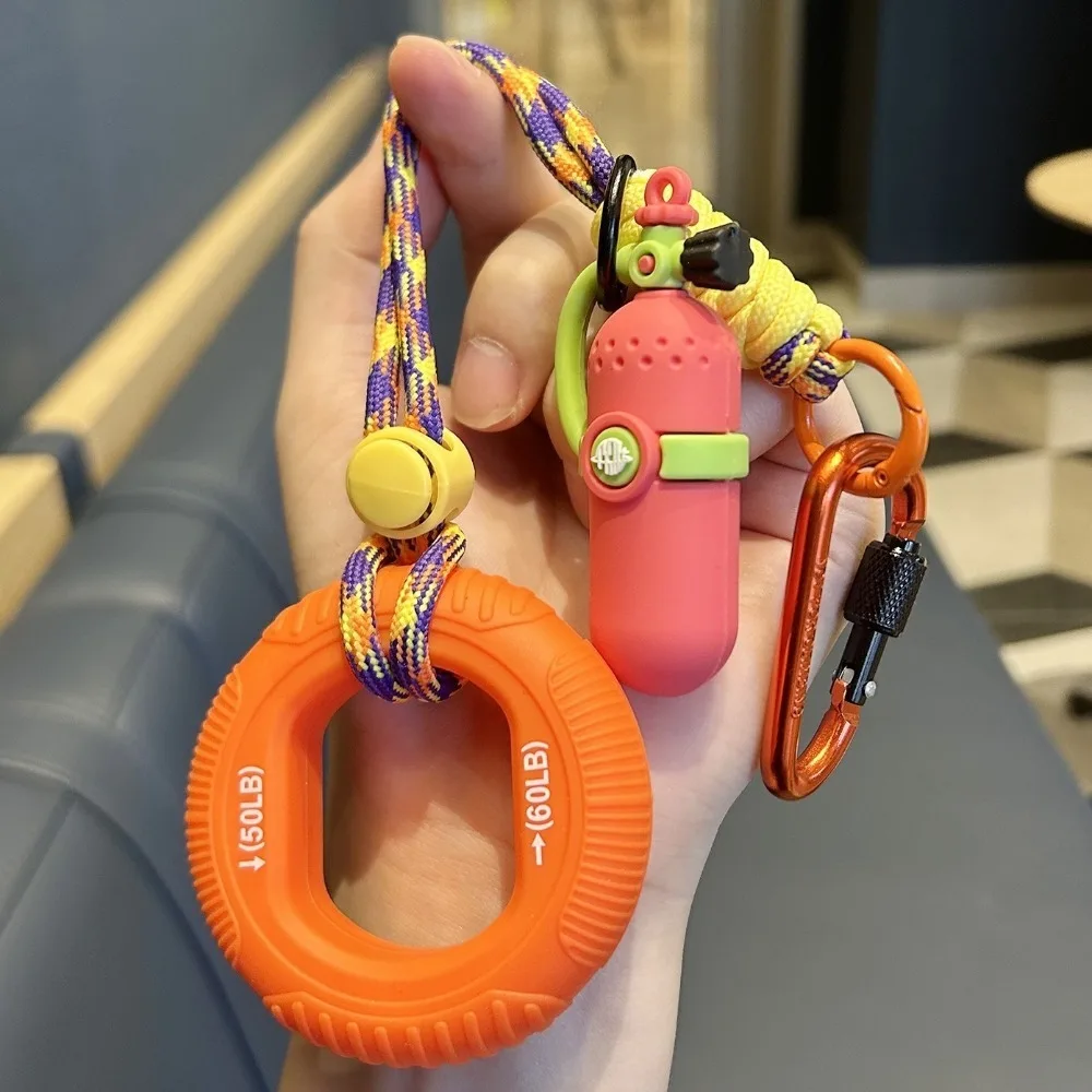 Silicone Grip Strengthener Keychain Mini Portable Diving Oxygen Cylinder Keychain Drop Resistant Novelty Fidget Pendant Students