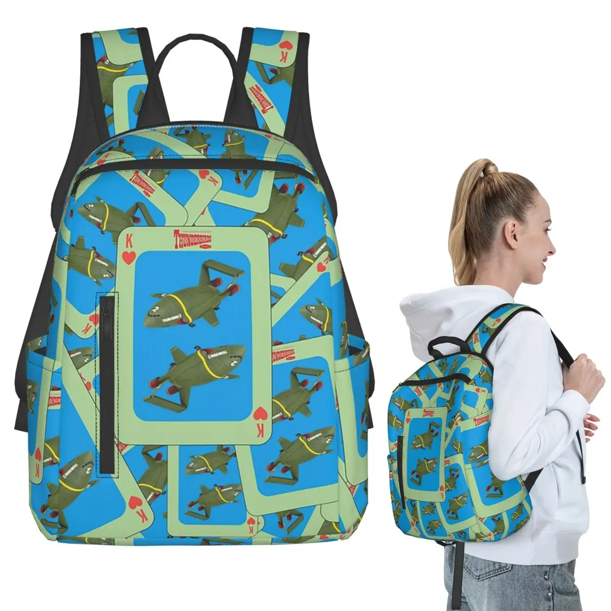 Thunderbird 2, Retro Series By Gerry Anderson Backpack Student Boys Girls BookBag  School Bag Laptop Shoulder Bags for Men Women