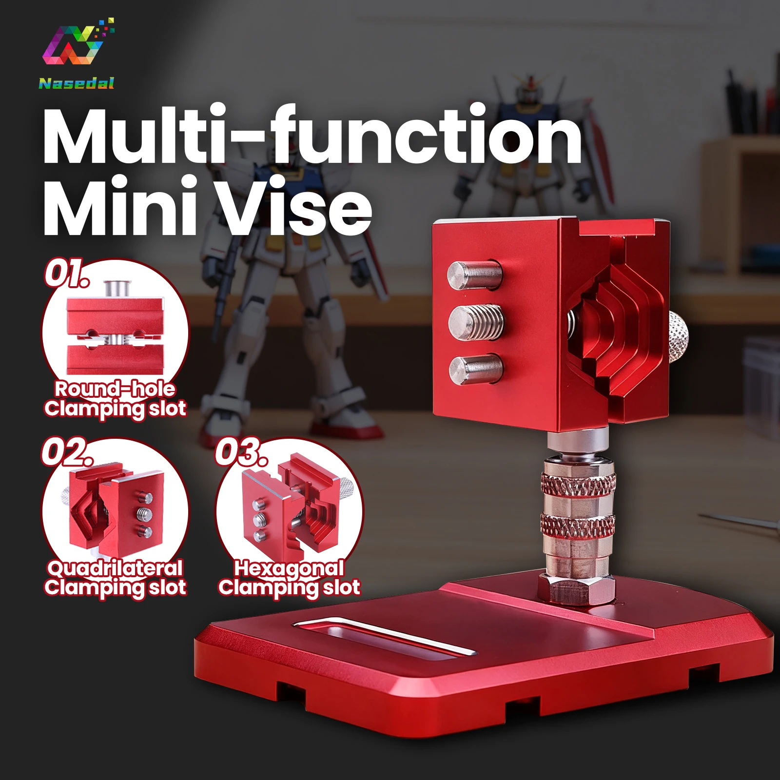 Ustar UA-90637 UA-91403 Multi-function Mini Vise for Gundam Scale Model Making Tool Assembly Model Military Hobby DIY Craft Tool