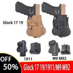 Funda táctica para Pistola Colt 1911 Berett M92 Glock 17 19 IMI, cinturón, Clip para Airsoft, accesorios para arma de caza