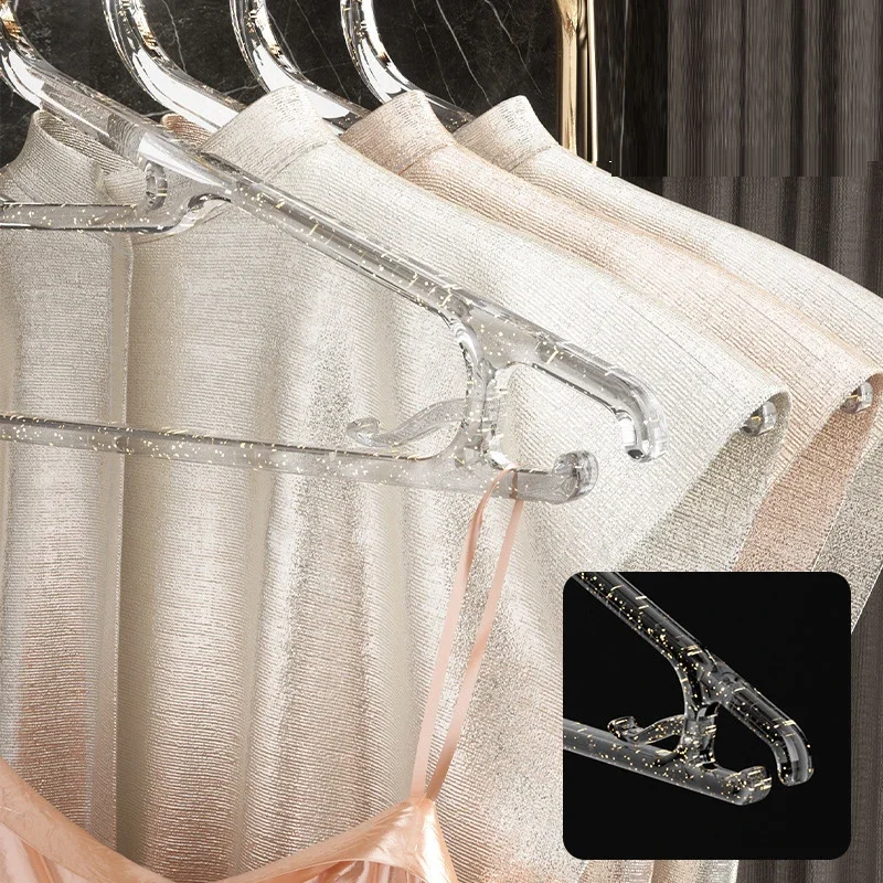 10pc/set Clear Acrylic Clothes Racks,Non Slip Glitter Coat Hangers,Crystal Suit Hanger for Suit Coat Sweater Jacket Blouse Dress