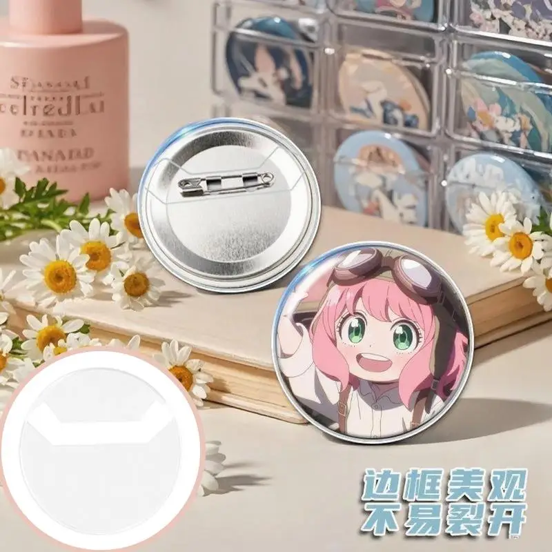 

5PCS Transparent Badge Display Sleeve Circular Transparent Peripheral Card Storage Protective Cover Anime Badges Decoration
