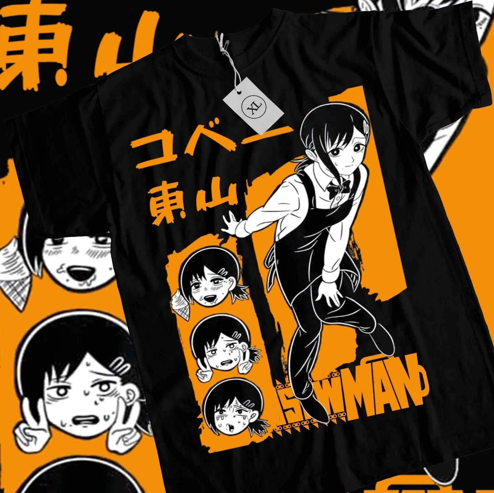 Kobeni T-Shirt Denji & Makima Chainsaw Man Pochita Horror Anime Shirt All Size