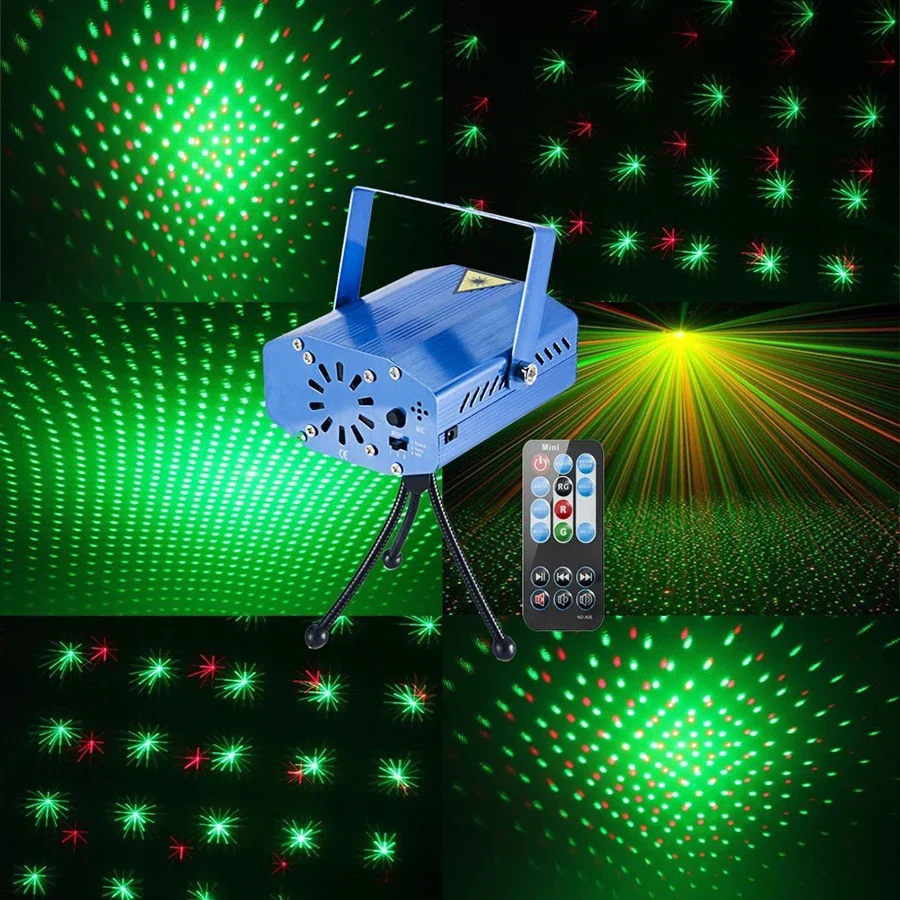 LED เลเซอร์โปรเจคเตอร์แสงสีแดงสีเขียวดิสโก้ KTV ปาร์ตี้ Strobe แฟลชในร่มเลเซอร์โคมไฟสำหรับคริสต์มาส Dance Light แสดง